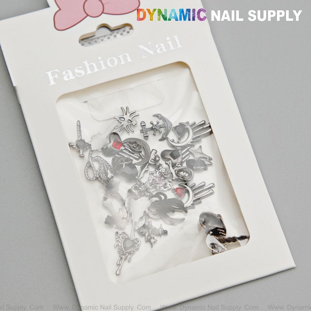 gothic alloy nail charms set - 2