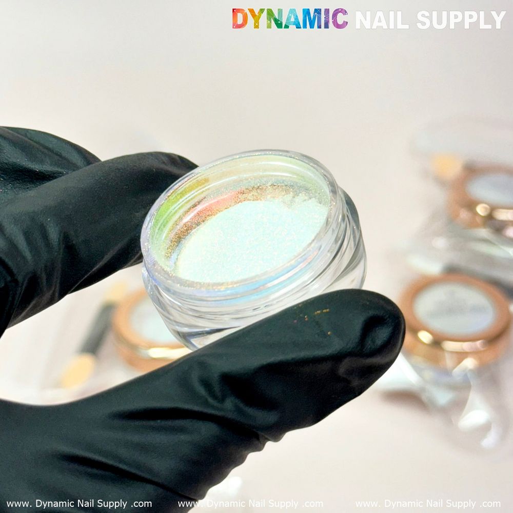bright gold mermaid chrome powder jar - 2