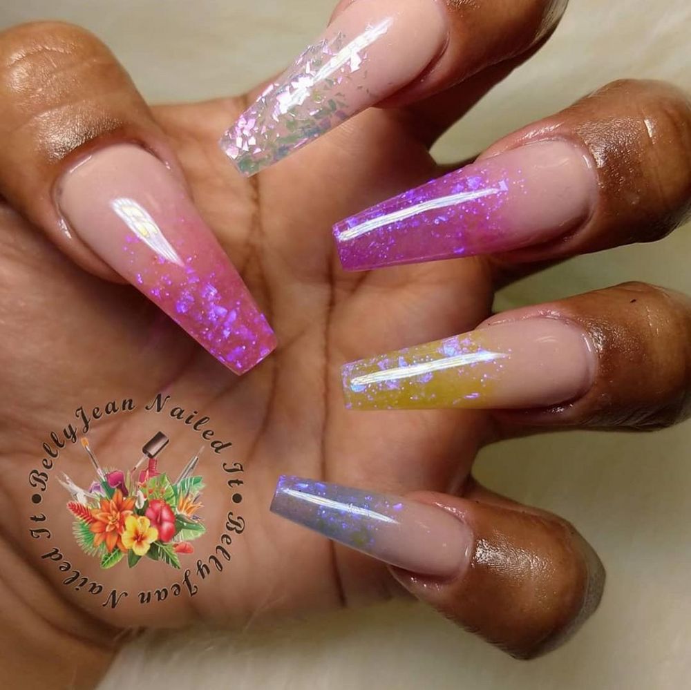 pink purple blue glitter acrylic powder - 2