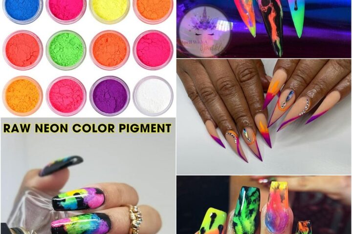 Raw Neon Pigment Set: 12 Jars for Nails & Eyes