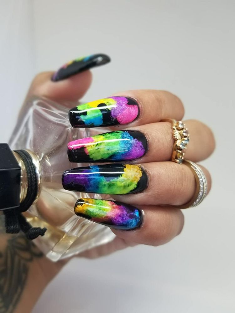 twelve neon pigment jars with brushes - 3