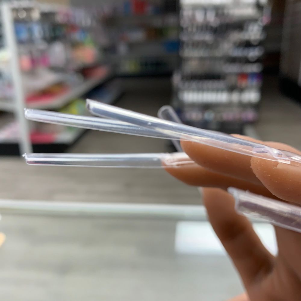 Clear long coffin nail tips box - 5